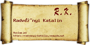 Radványi Katalin névjegykártya